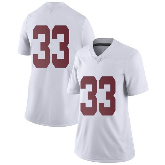 Alabama Crimson Tide Women's Jackson Bratton #33 No Name White NCAA Nike Authentic Stitched College Football Jersey UY16W76HY